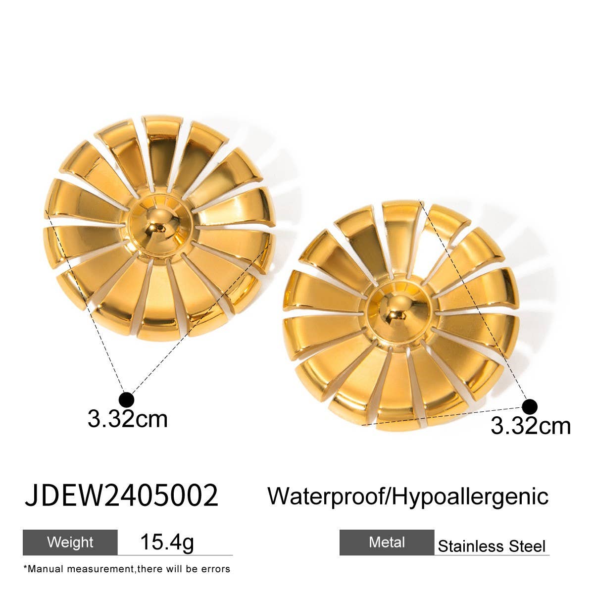 PERSONALIZED DAISY SHAPED ROUND EARRINGS_CWAJE1889