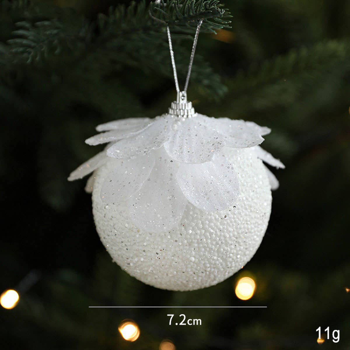 White Petal Foam Xmas Ball Tree Hanging Decor_Cwmm9676