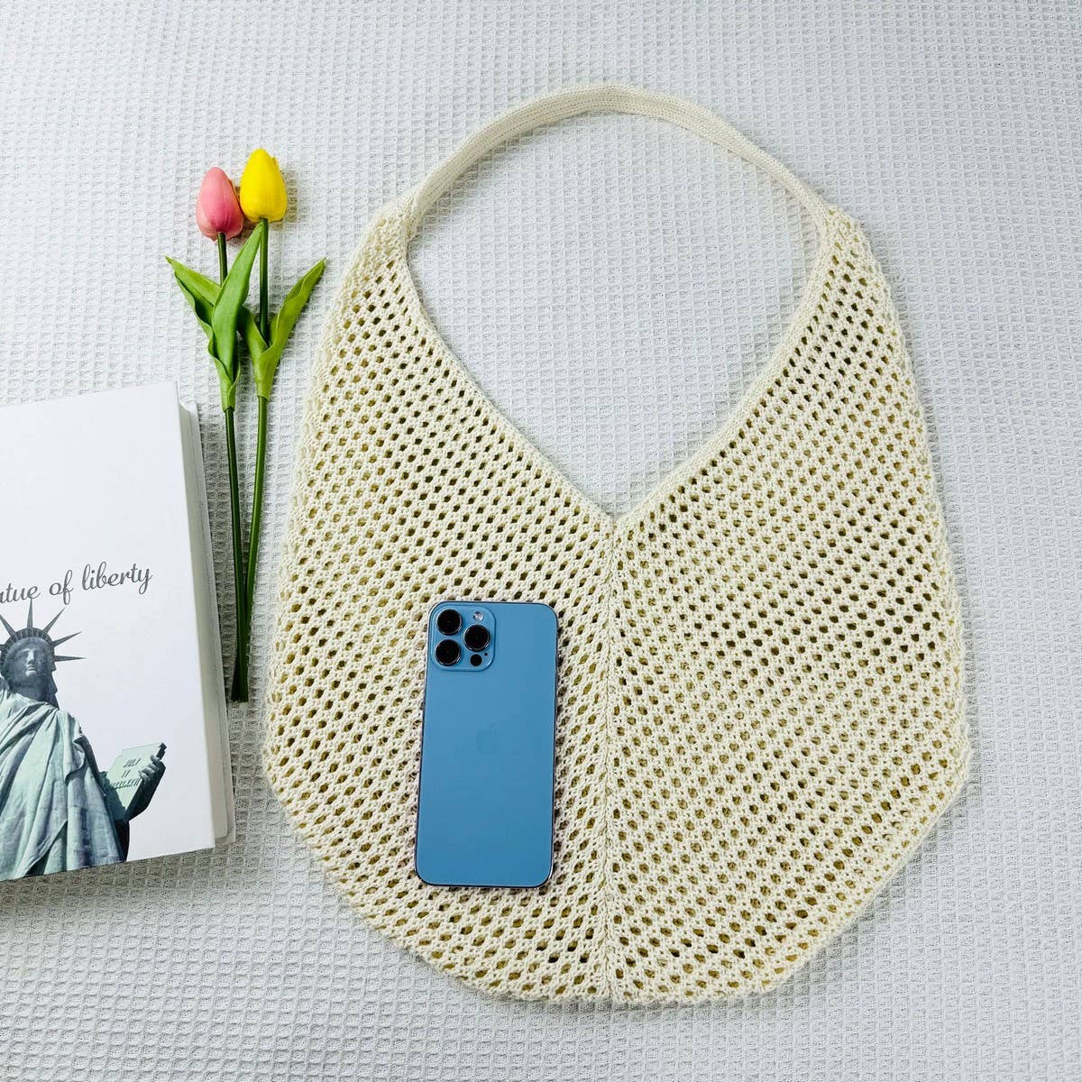 Cwab4579 _Straw Knit Hollow Beach Braided Shoulder Bag