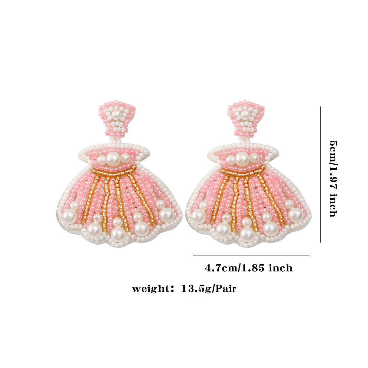 CUTE CARTOON DOLPHIN STARFISH RICE BEAD EARRINGS_CWAJE1647