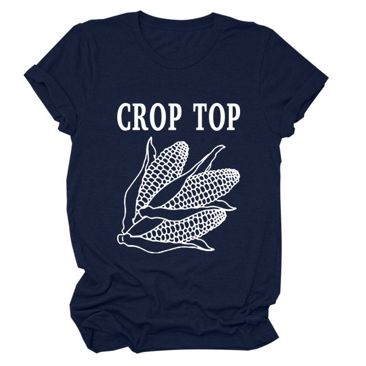 CORN LETTER PRINT TEE WOMEN S CASUAL T SHIRT_CWTTS1502