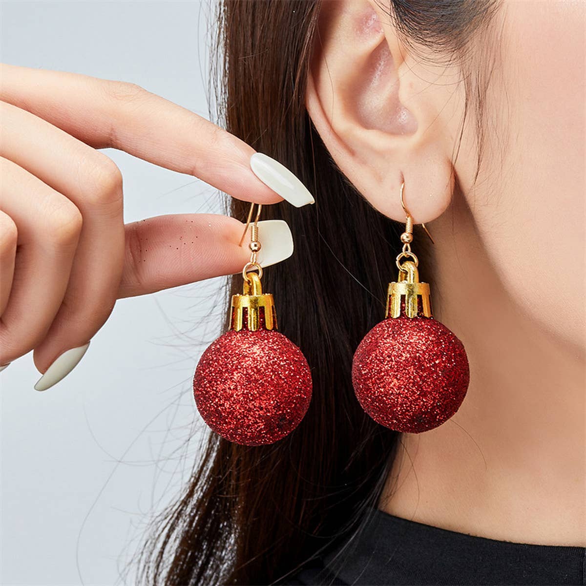 COLORFUL CHRISTMAS NEW BALL EARRINGS_CWAJE2398