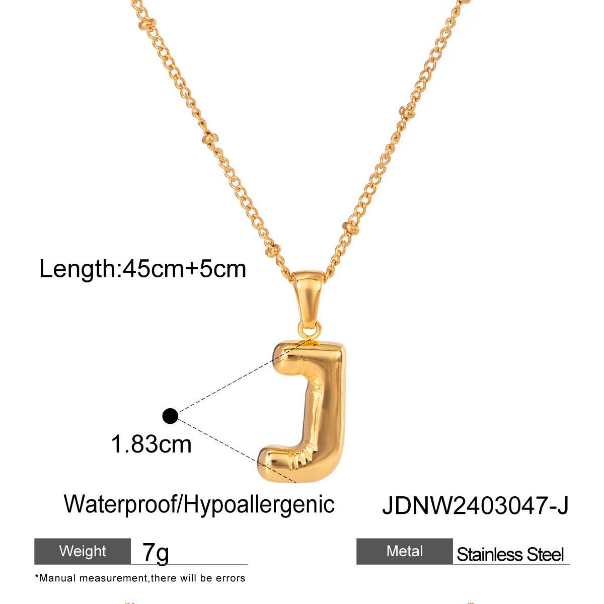 NICHE ALL MATCH TEMPERAMENT GLOSSY LETTER NECKLACE_CWAJE1893