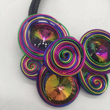 COLORFUL CRYSTAL METAL BRAIDED HANDMADE NECKLACE_CWMM4867