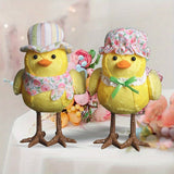 EASTER COUPLE LIGHTED YELLOW HOODED BIRD ORNAMENTS_CWMM3485