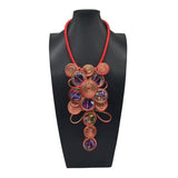 CRYSTAL ALUMINUM WIRE NECKLACE EARRING SET_CWMM4968