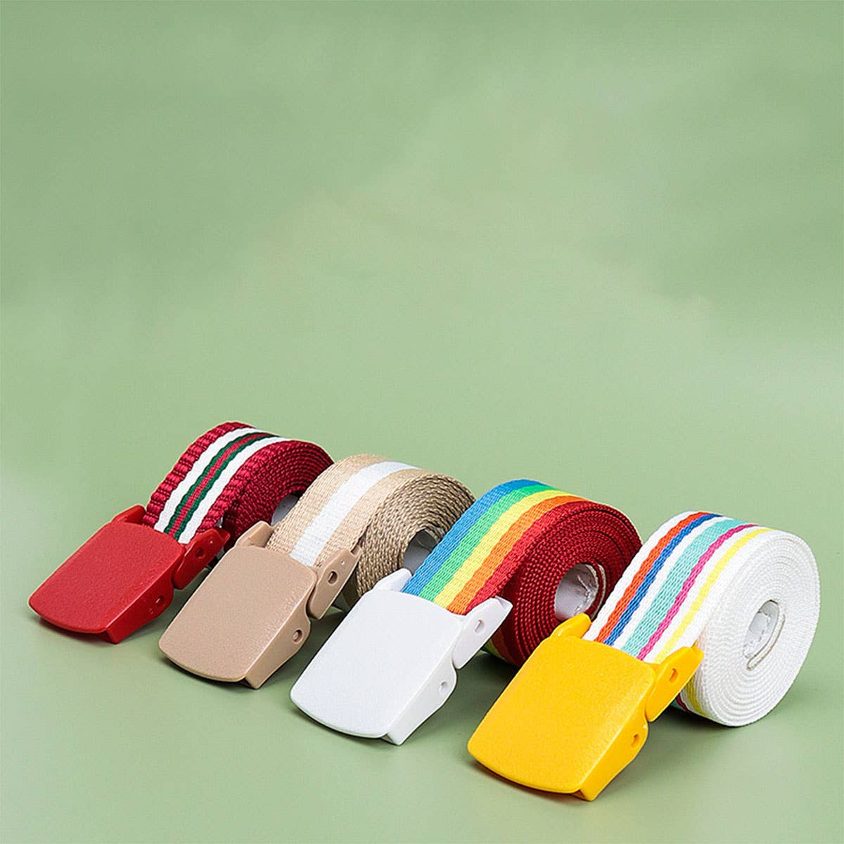 COLORFUL WOVEN SMOOTH BUCKLE CANVAS BELT_CWABE0685