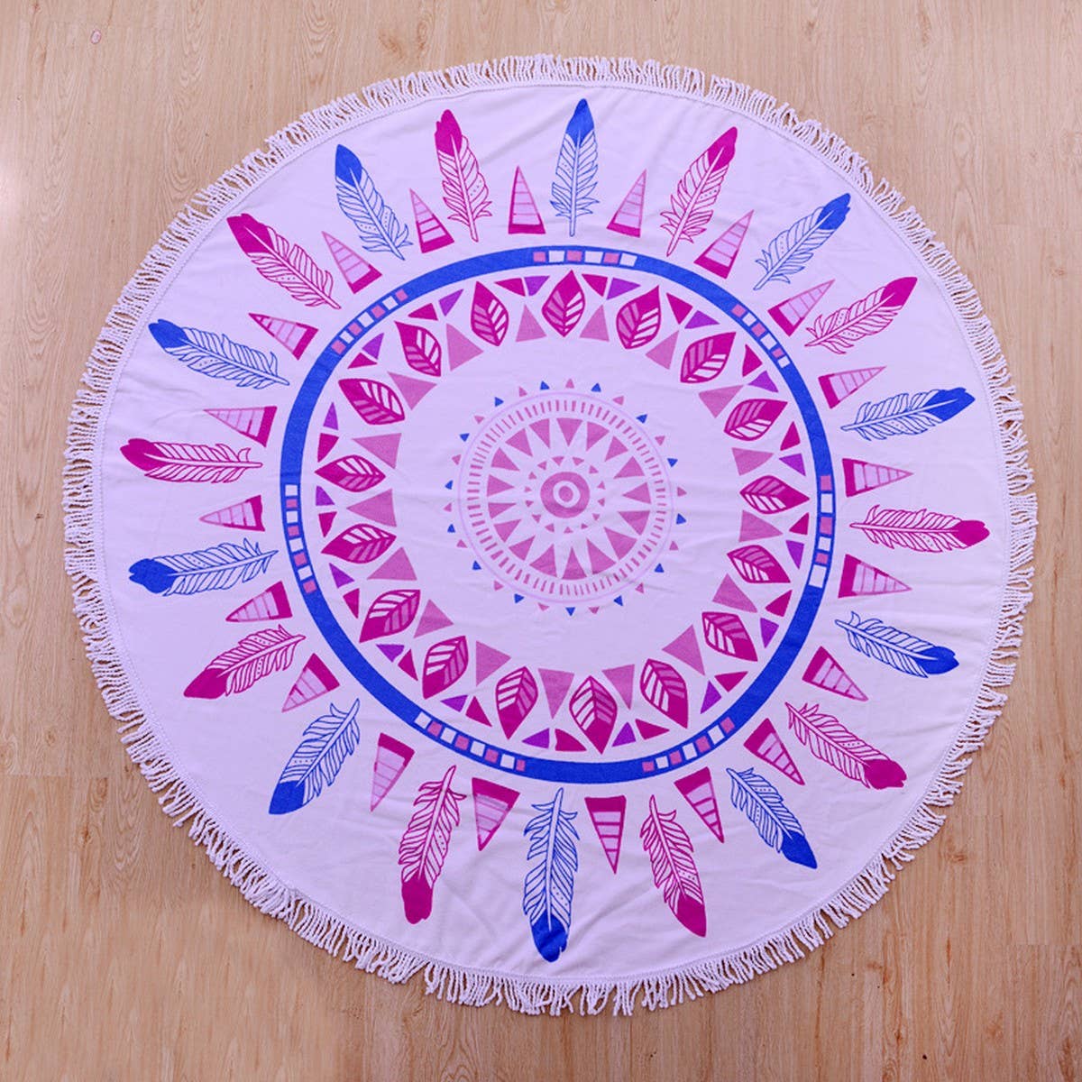 ROUND MICROFIBER TASSEL BEACH TOWEL BLANKET_CWMM7602