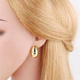 RETRO GOLD PLATED OX HORN EARRINGS_CWAJE1028