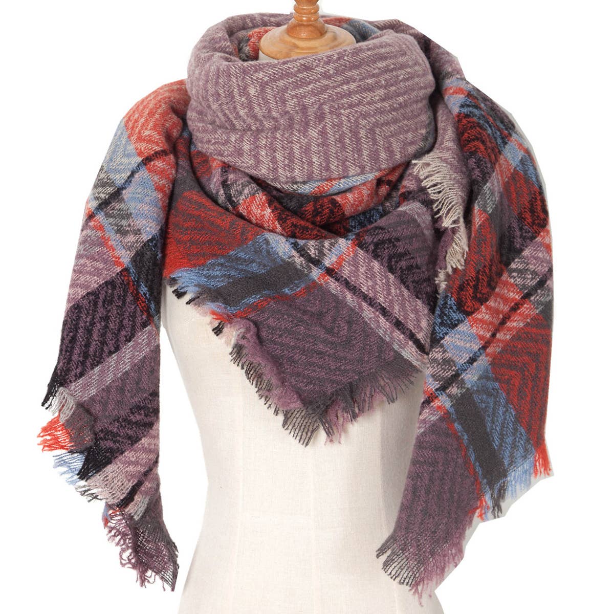 PLAID TRIANGLE SCARF FOR FALL WINTER WHOLESALE_CWASC0110