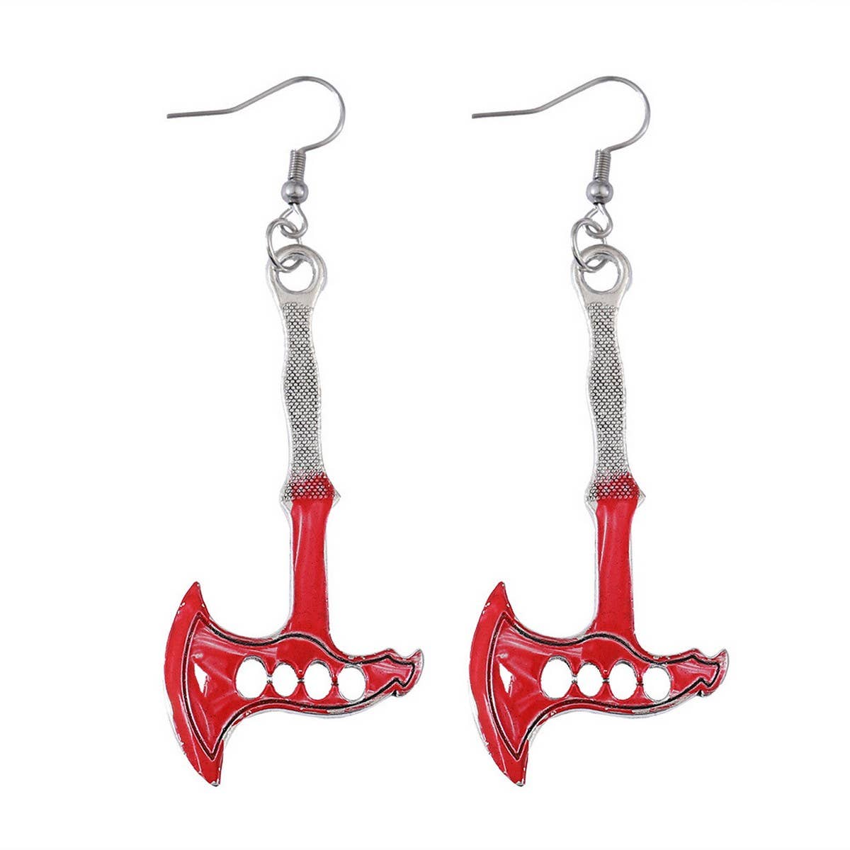 HALLOWEEN BLOODY HORROR SCISSORS AXE EARRINGS_CWAJE1972