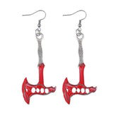 HALLOWEEN BLOODY HORROR SCISSORS AXE EARRINGS_CWAJE1972