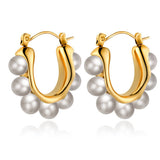 18K GOLD PEARL HUGGIE HOOP EARRINGS_CWAJE0573