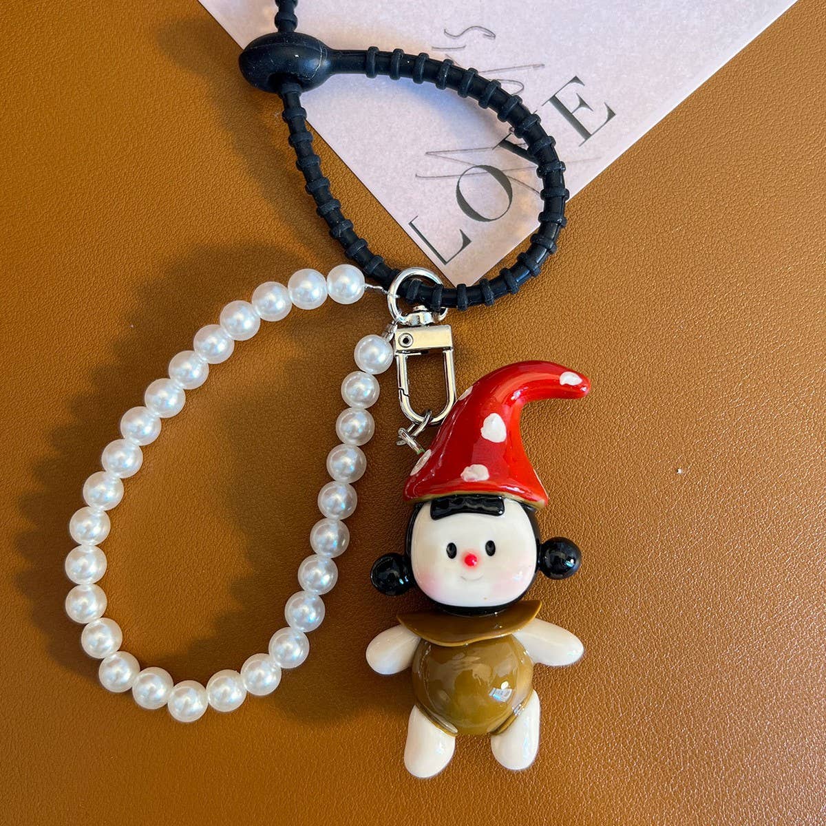 NEW CARTOON CLAY KEYCHAIN PEARL CHAIN GIFT CHARM_CWMM7879