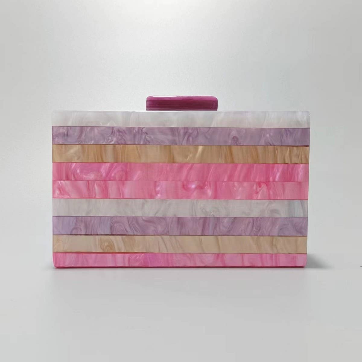 New Striped Pearl Acrylic Crossbody Evening Clutch_Cwab5986