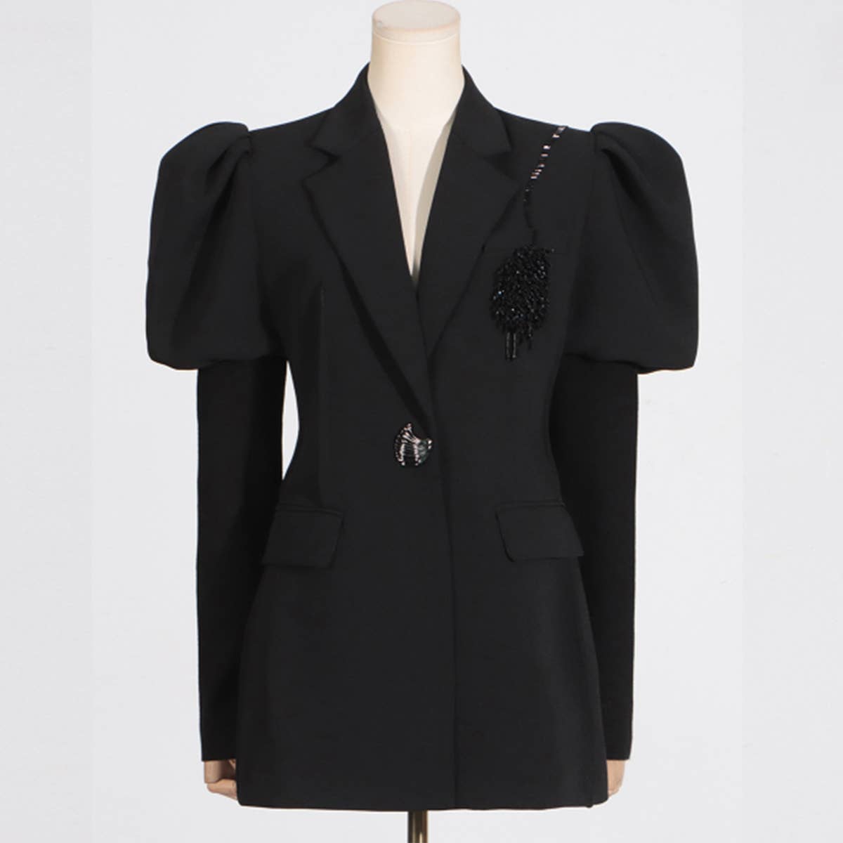 PUFF SLEEVE BLAZER SINGLE BUTTON SPRING STYLE_CWOCO1232