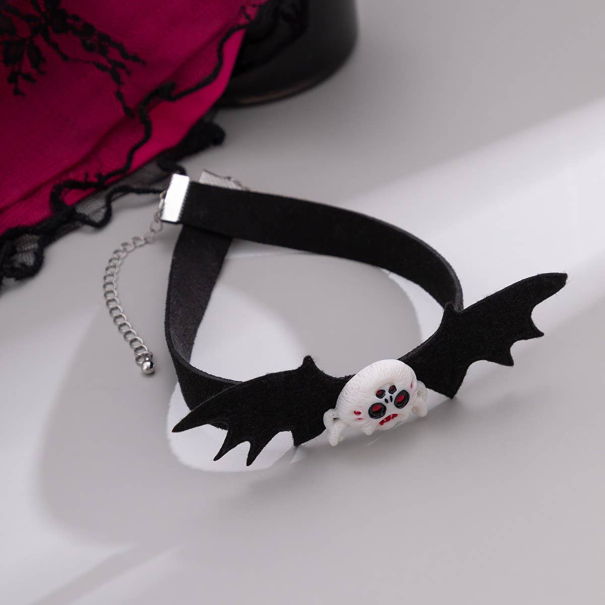 SWEET COOL HALLOWEEN PUMPKIN GHOST NECKLACE_CWAJE1490