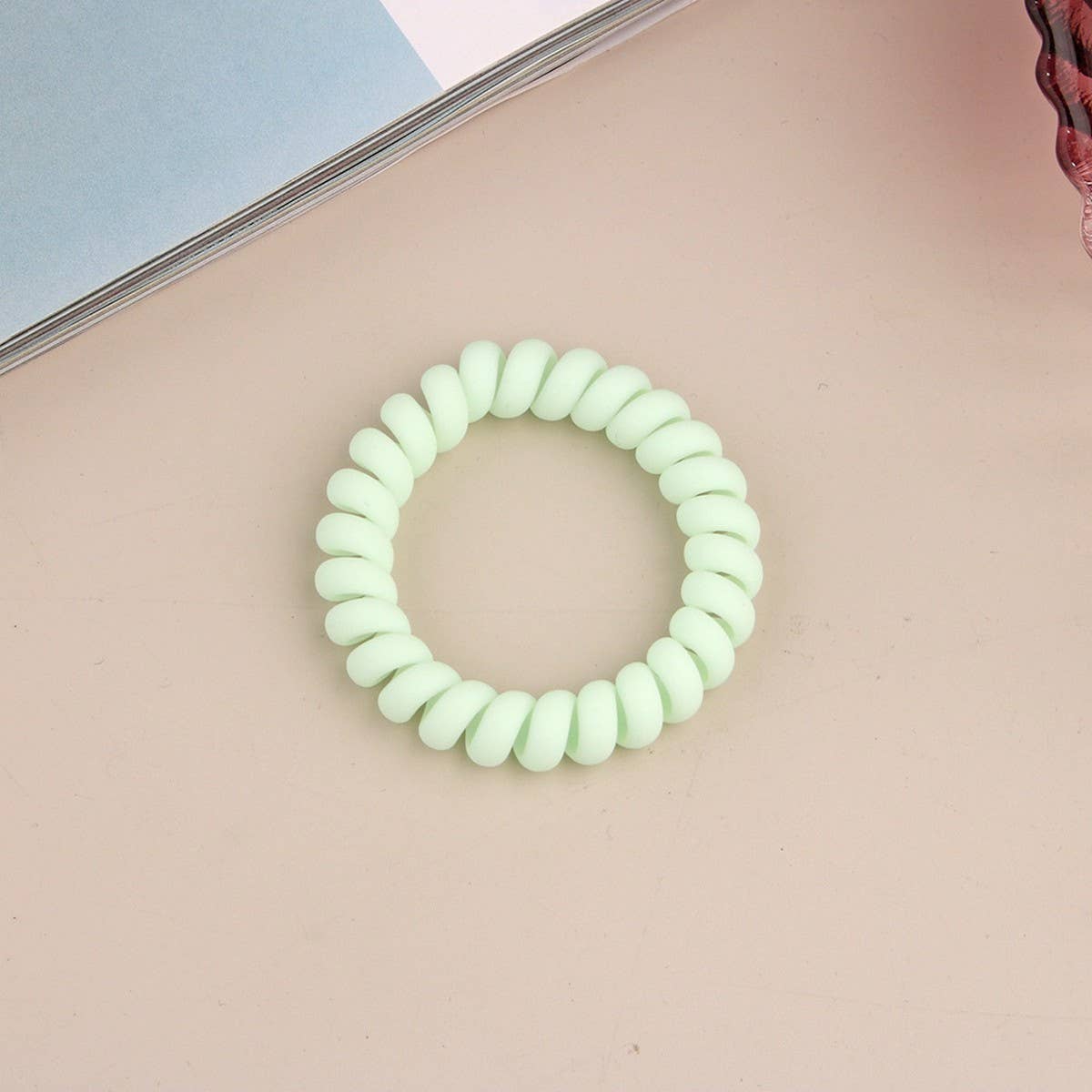 Cwaha1379_Simple Frosted Phone Cord Hair Tie
