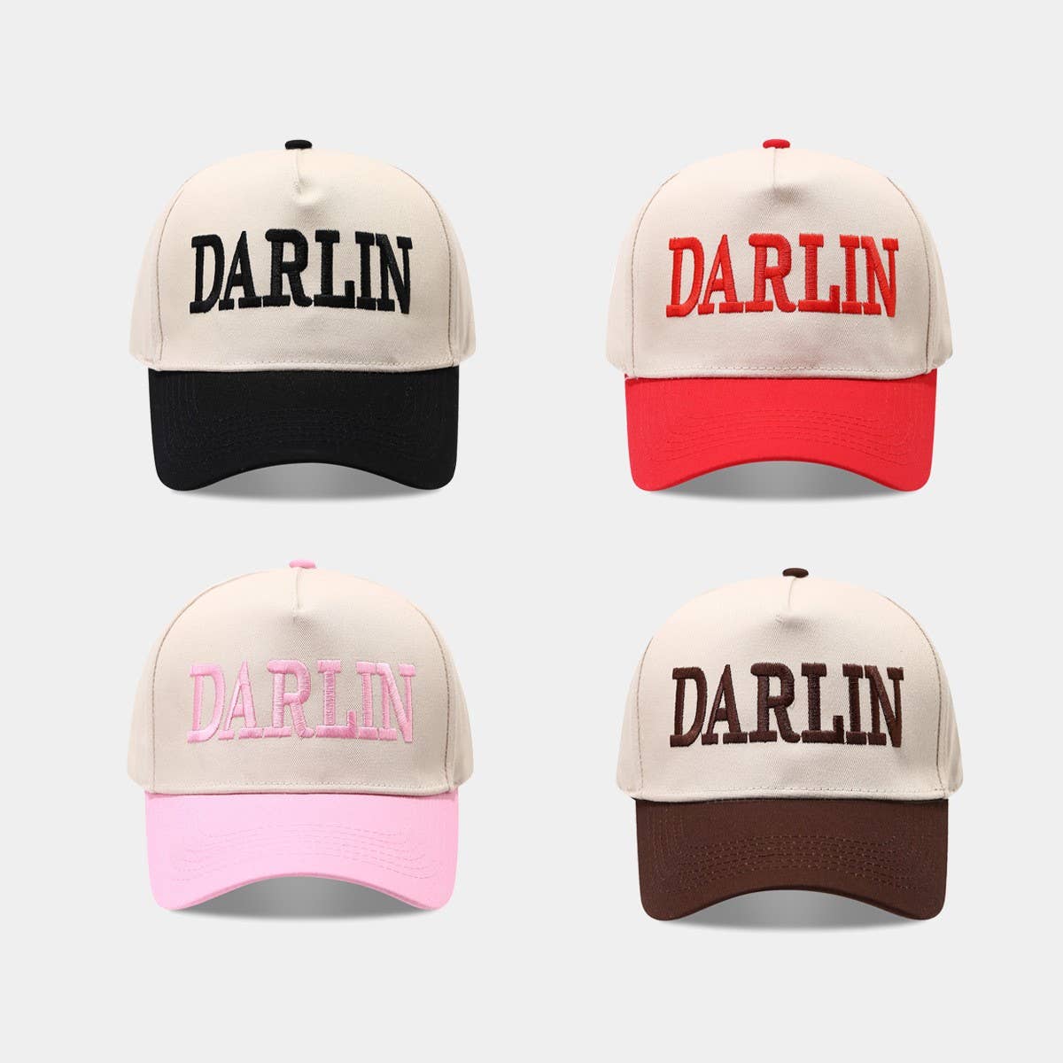 Vintage Darlin Embroidery Trucker Baseball Cap_Cwah04661