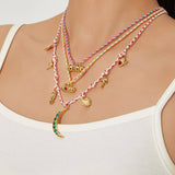 ORIGINAL COTTON ROPE NECKLACE WITH MOON PENDANT_CWMM8829