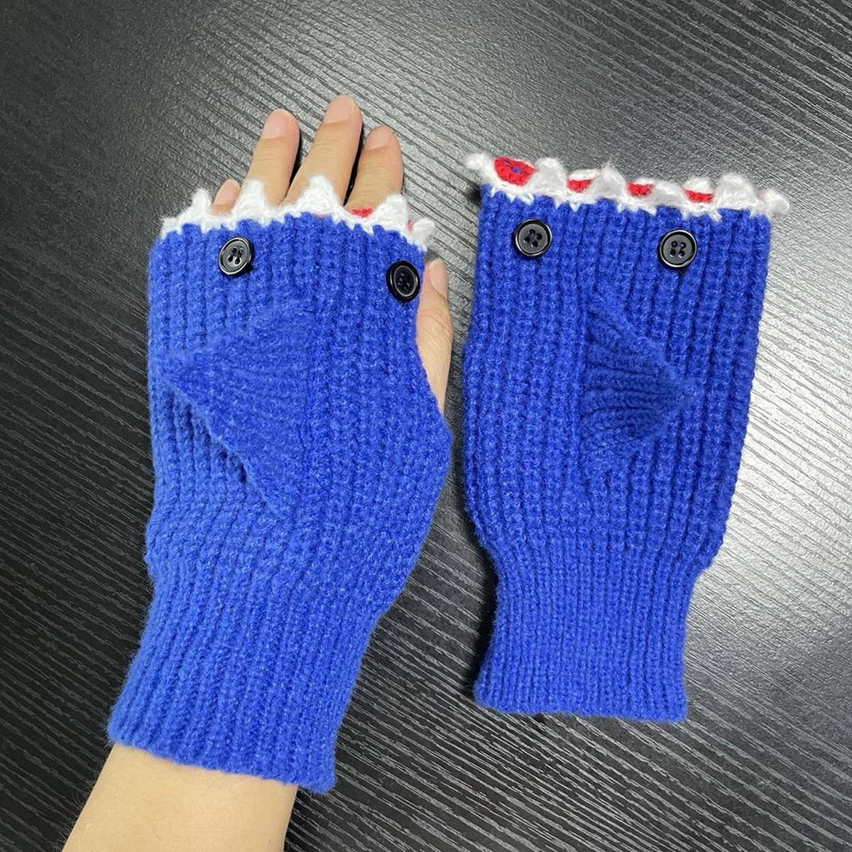 CUTE CARTOON SHARK HALF FINGER GLOVES_CWMM1663