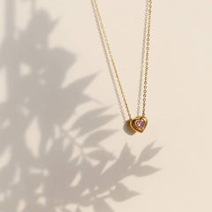 FRENCH VINTAGE HEART PENDANT NECKLACE_CWAJE1596