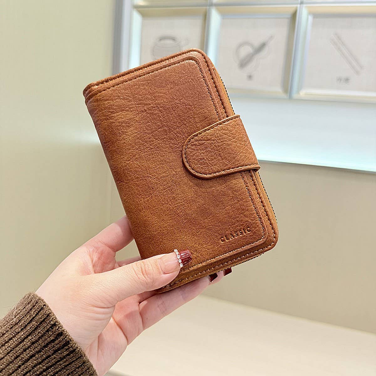 New Forest Style Retro Vertical Zipper Wallet_Cwab06250