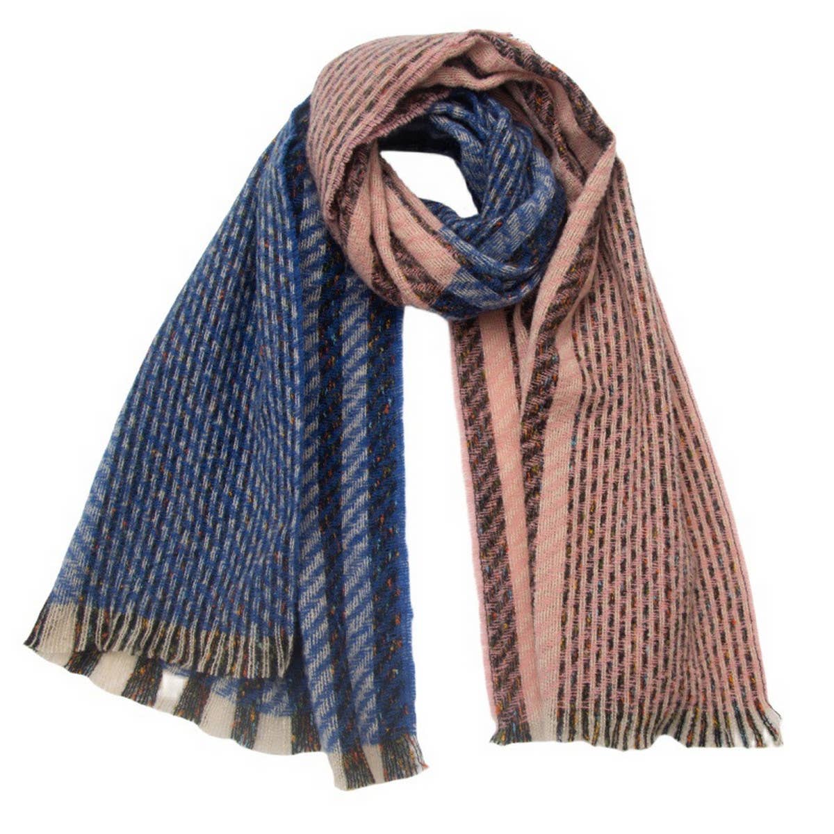 STRIPED JACQUARD SCARF UNISEX WINTER SHAWL_CWASC0866