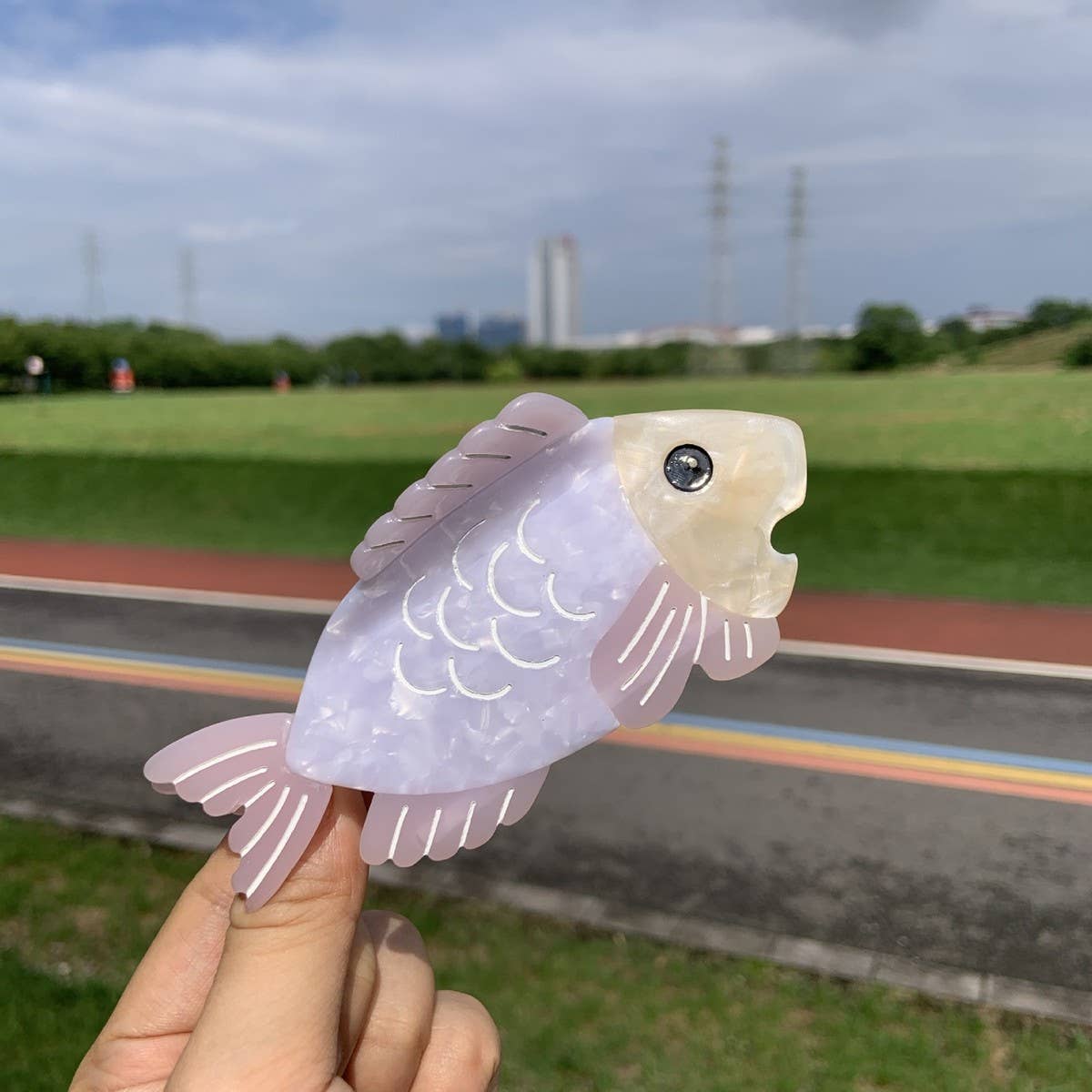 PINK CLOWNFISH HAIR CLAW CUTE OCEAN SHARK CLIP_CWAHA2147