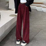Straight leg high-waisted casual wide-leg pants_CWBLP1071