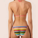 Wave Print Bikini Two-Piece Swimsuit Women