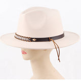 SIMPLE BELT BUCKLE FELT HAT JAZZ HAT_CWAH0751