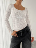 U-Neck Lace-Trimmed Slim-Fit T-Shirt