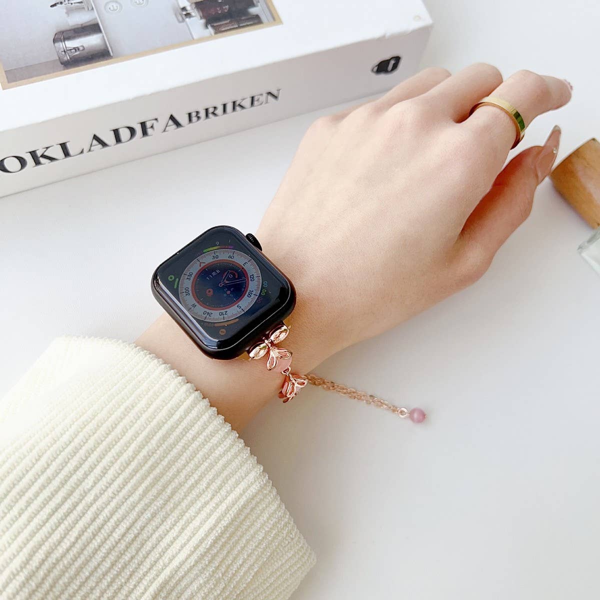 APPLE WATCH 9 CATS EYE METAL BRACELET STRAP_CWWW0064