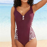 Womens Zebra Striped One Piece Swimsuit