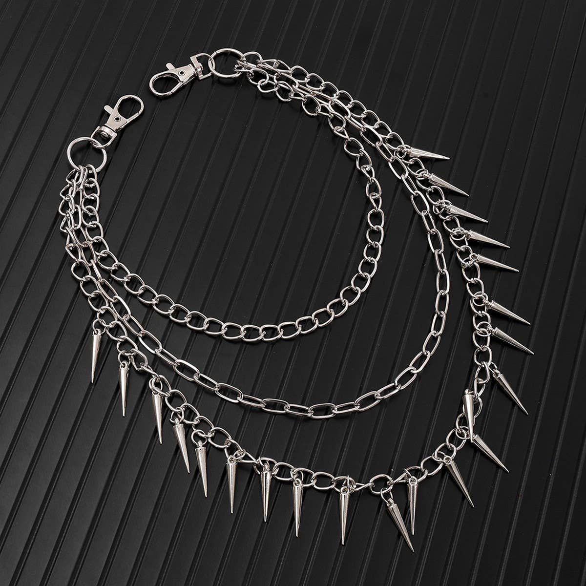 HIP HOP PUNK SPIKED DOUBLE JEANS CHAIN_CWMM4891