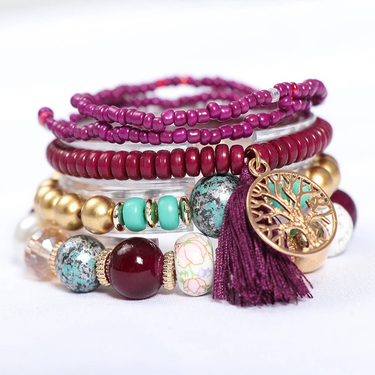 BOHEMIAN MULTI LAYERED TASSEL BRACELET_CWASC0689