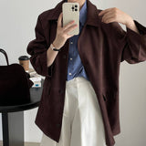 Vintage Suede Coat With Loose Lapels