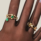 NEW EVIL EYE EMERALD GOLD NECKLACE_CWMM5336