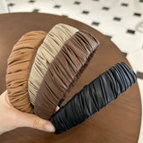 FRENCH STYLE RETRO PLEATED WIDE BRIM HEADBAND_CWAHA2861