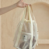 MESH BEACH BAG DRAWSTRING BREATHABLE STORAGE BAG_CWAB1917