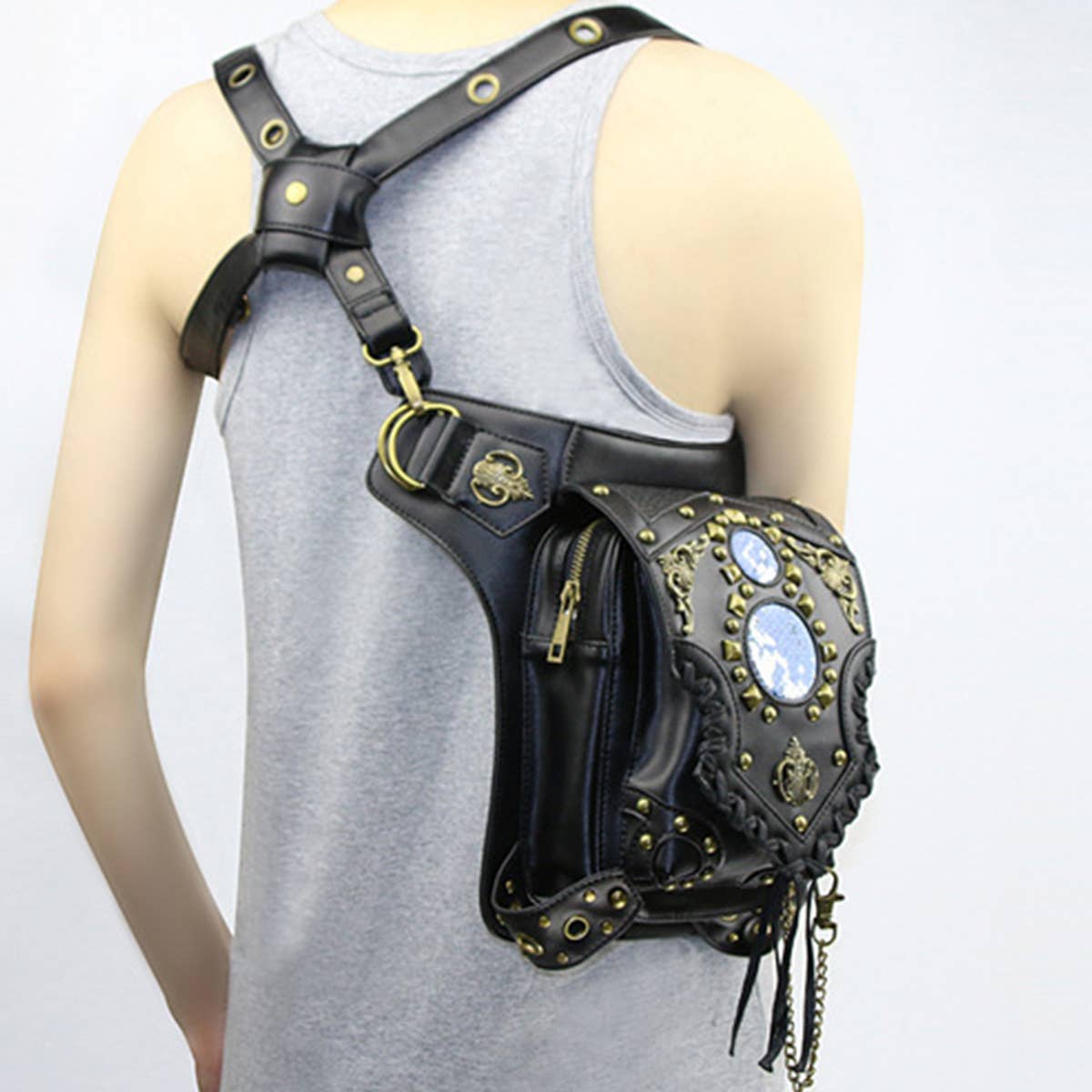 STEAMPUNK ONE SHOULDER DIAGONAL BAG PURSE_CWAB0639