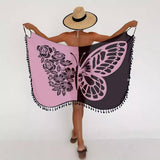 MULTI WAY TASSEL BEACH DRESS BUTTERFLY MESH COVER_CWBLS0490