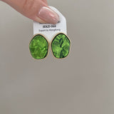 IRREGULAR ELLIPTICAL RESIN EARRINGS_CWAJE1302