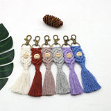 LETTER PENDANT COTTON ROPE BRAIDED KEYCHAIN_CWMM1579