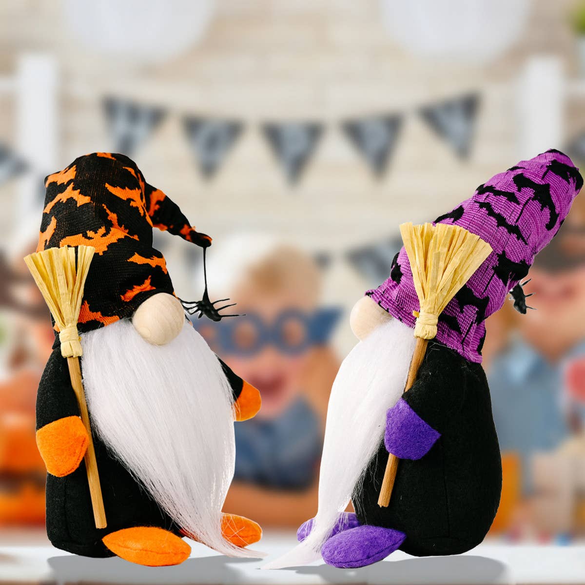 HALLOWEEN BROOM SPIDER RUDOLPH ORNAMENT_CWMM1766