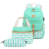 STRIPED BACKPACKS FOR SCHOOL GIRLS TRAVEL BAG_CWAB5497