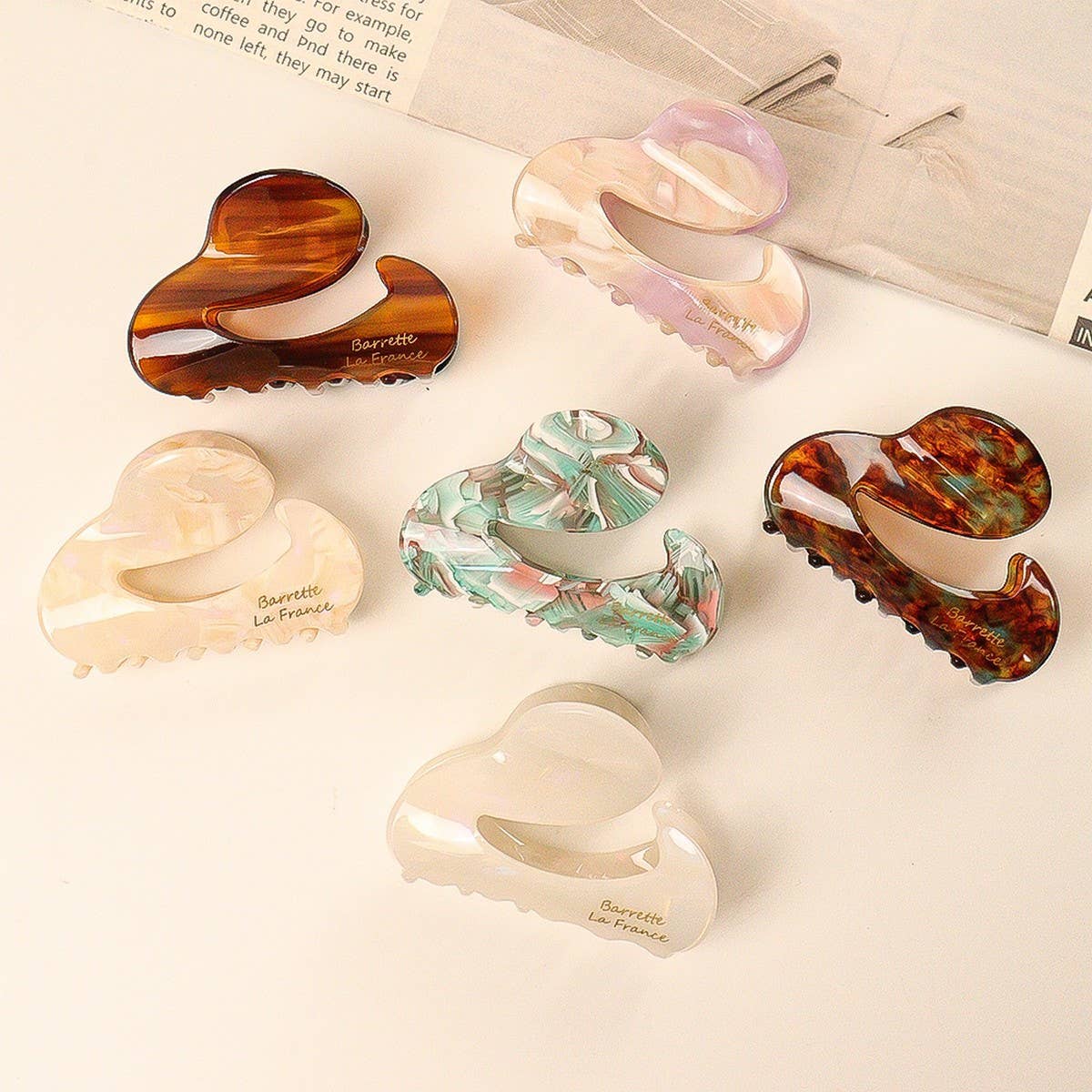 FRENCH ACETATE HALF UP HAIR CLIP IRREGULAR SHAPE_CWAHA2648