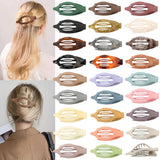 Glossy Matte Oval Hair Clip-Large Duckbill Style_Cwaha07479
