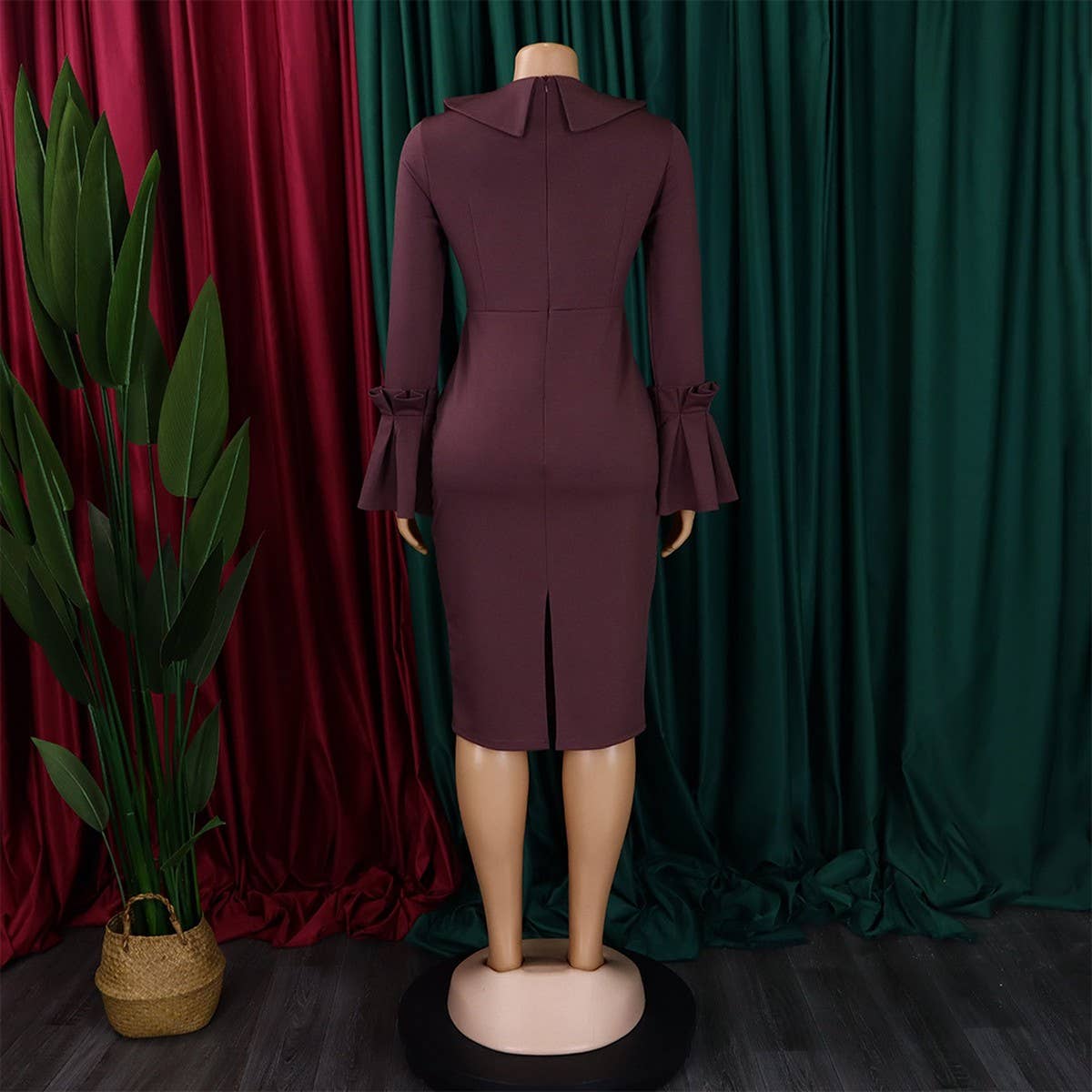 FASHIONABLE AND ELEGANT COMMUTER LONG DRESS_CWDMD3698